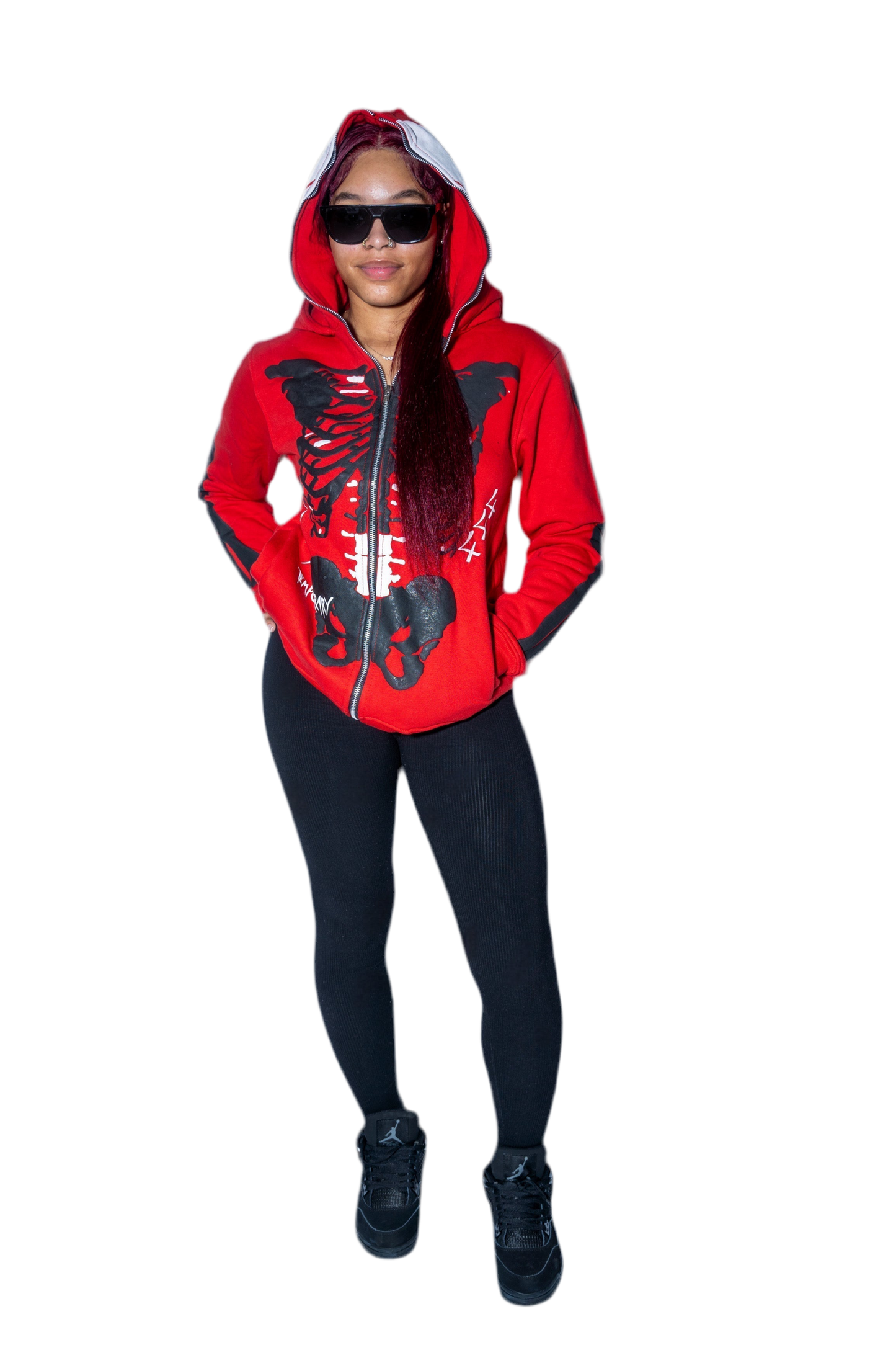 Skull Survivor Full-Zip Hoodie (Red)
