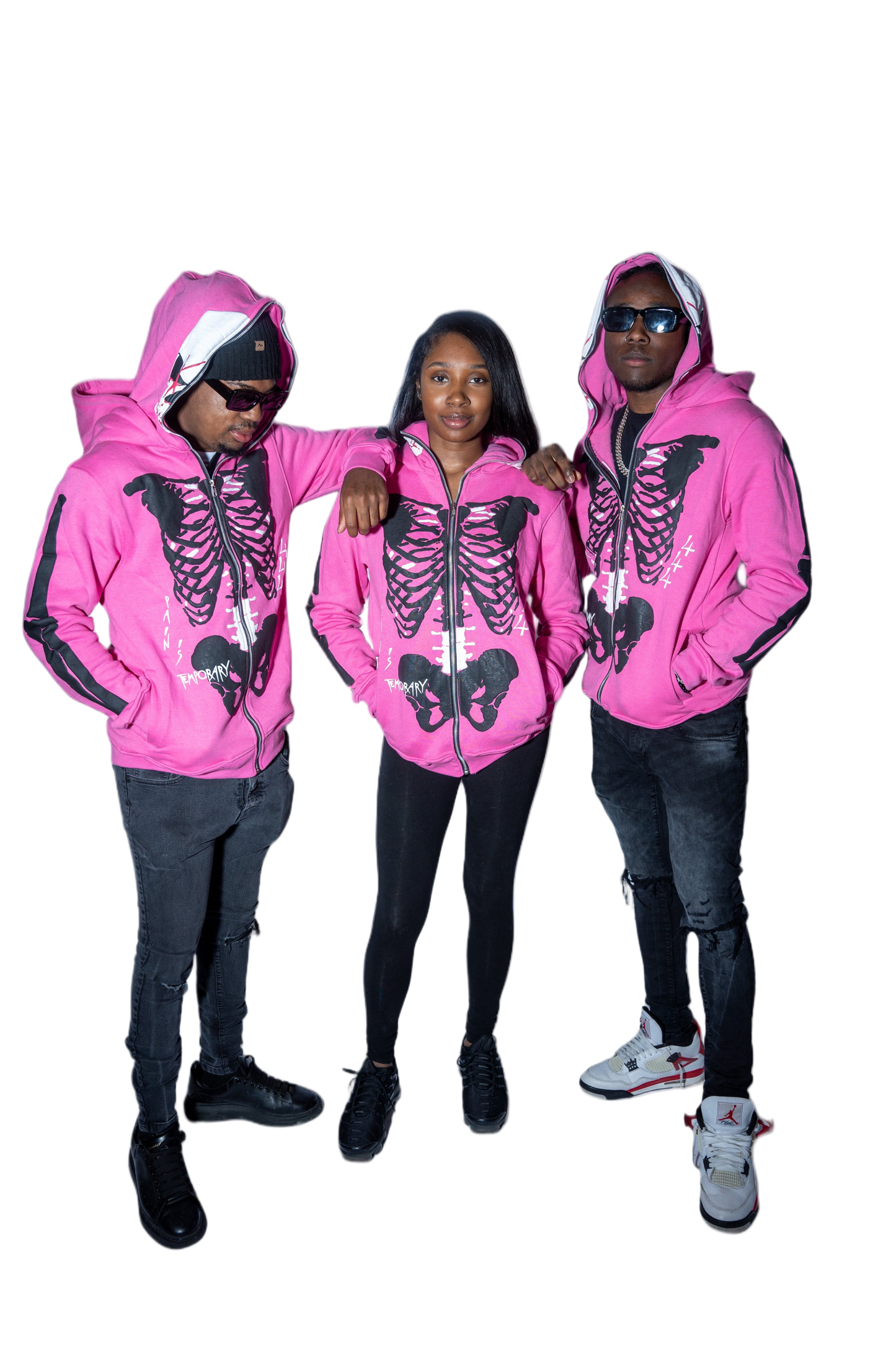Skull Survivor Full-Zip Hoodie (Pink)