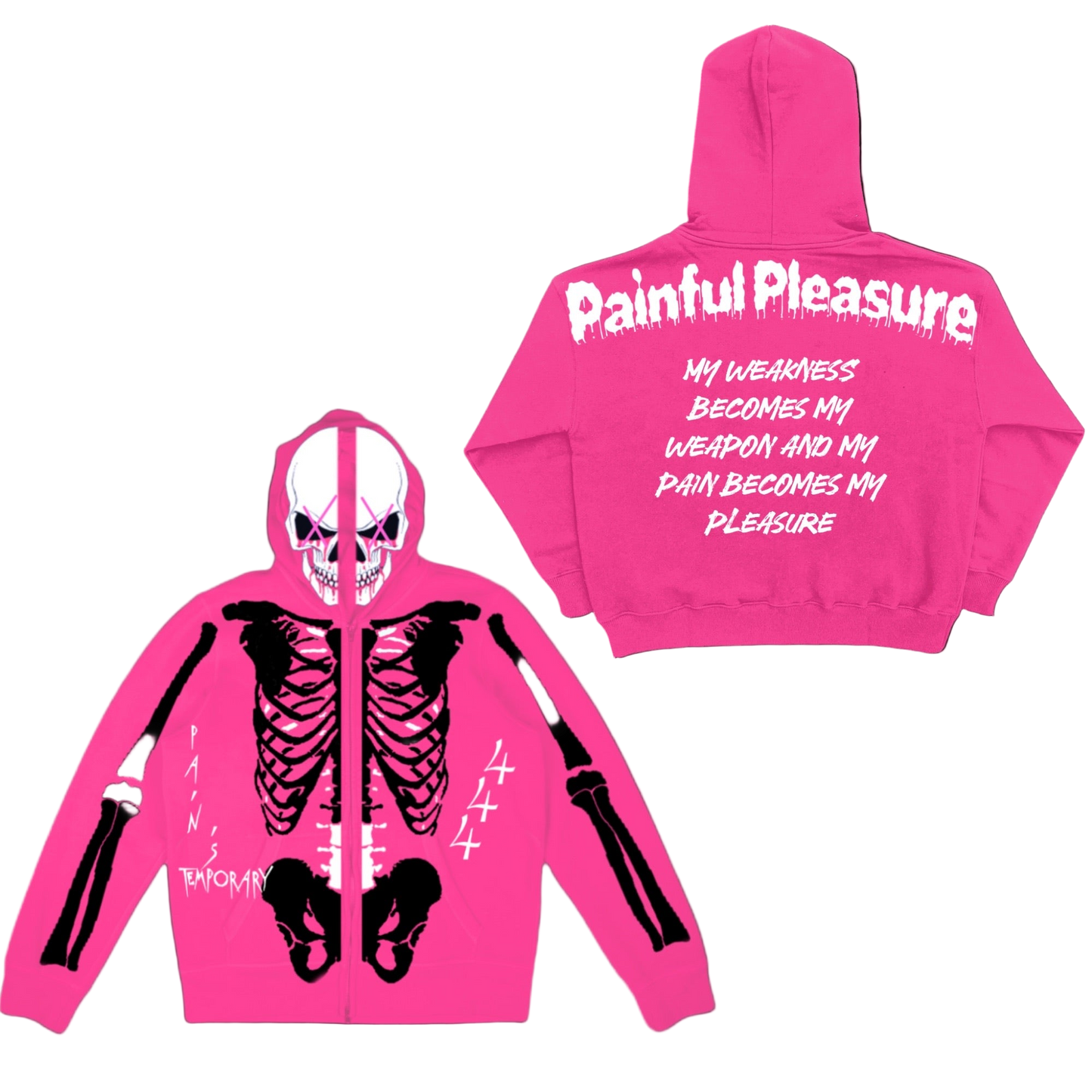 Skull Survivor Full-Zip Hoodie (Pink)