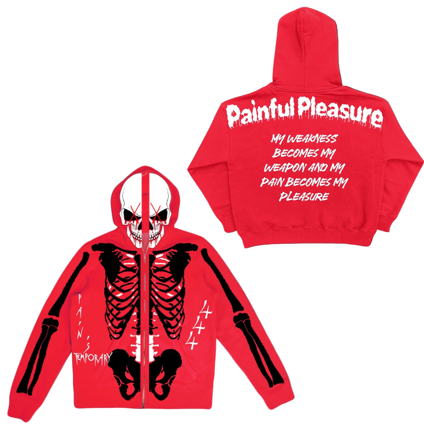 Skull Survivor Full-Zip Hoodie (Red)