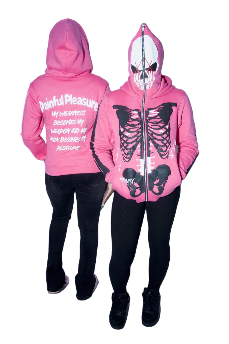 Skull Survivor Full-Zip Hoodie (Pink)