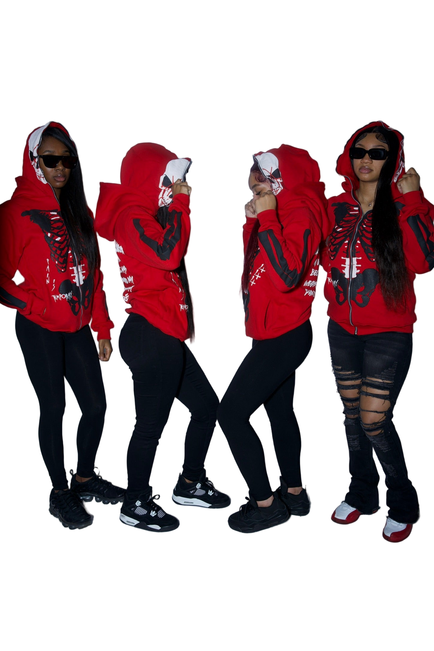 Skull Survivor Full-Zip Hoodie (Red)