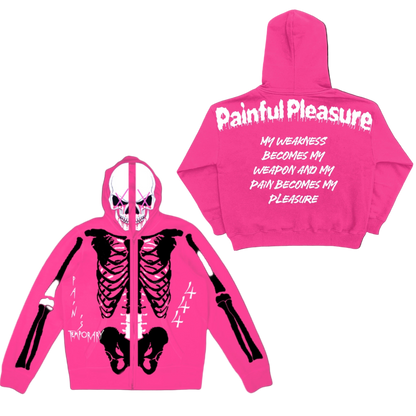 Skull Survivor Full-Zip Hoodie (Pink)