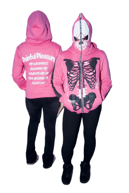 Skull Survivor Full-Zip Hoodie (Pink)